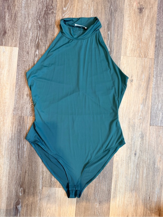 Heatherly Tops - Heatherly Teal Cutout Back Bodysuit Size L